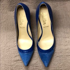 Bright blue pumps